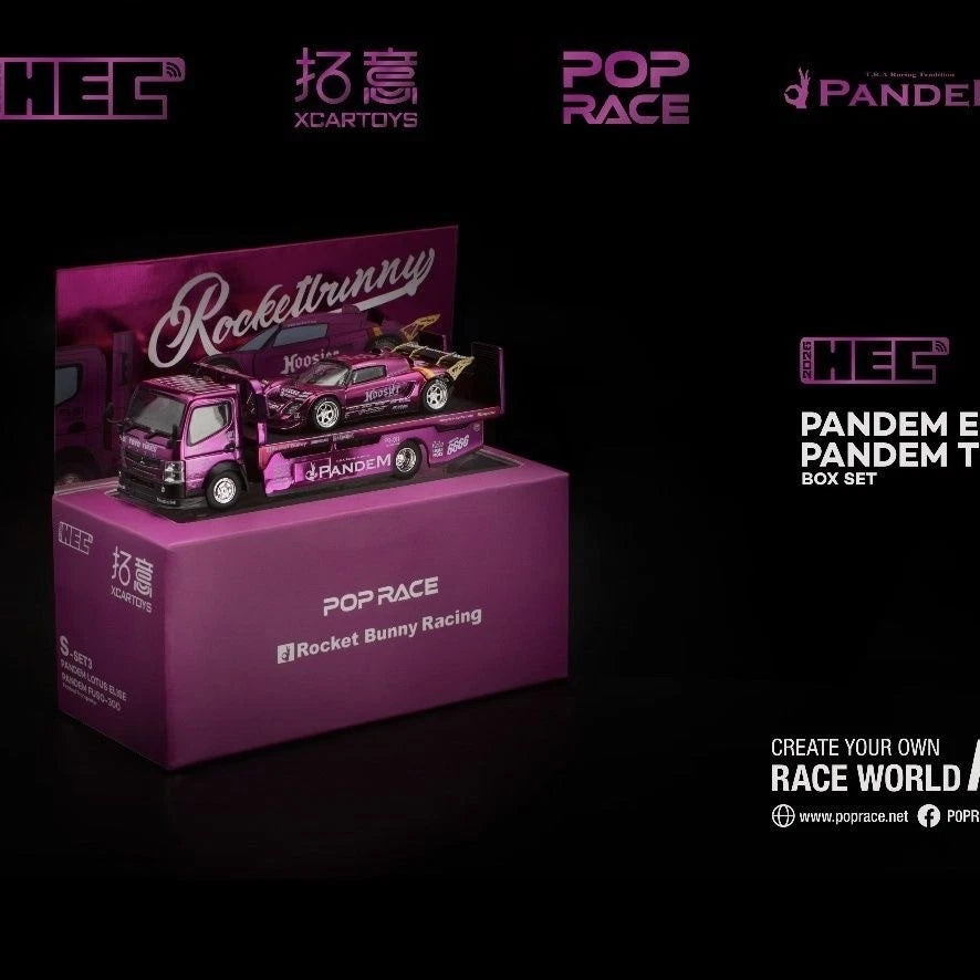 [PRE-ORDER] XCartoys Pop Race 1/64 Pandem Lotus Elise Set Beijing Exclusive Purple Chrome