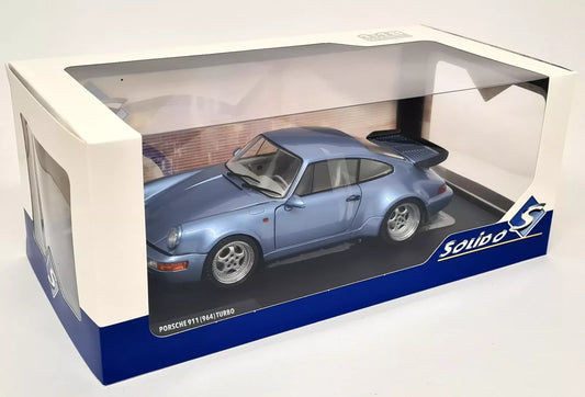 Solido 1/18 Porsche 911 964 Turbo 3.6 Horizon Blue 1990 Diecast Scale model car