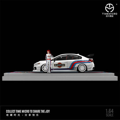 TIMEMICRO 1:64 Subaru WRX-STI Martini Livery With Character ( Limited Edition 264/ 999 )