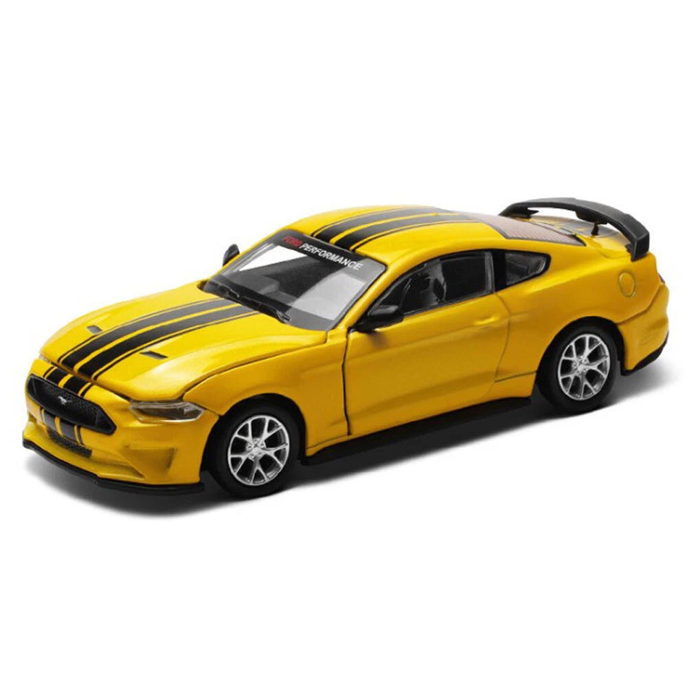 Ford Mustang GT Yellow 1:42 Scale Diecast Sports Car Side View Cocoland Toys