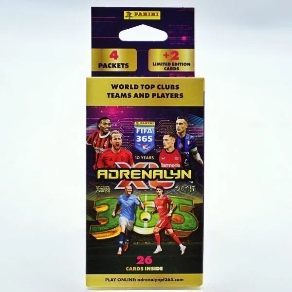 Cocoland Toys Panini FIFA 365 2024-25 Adrenalyn XL Multi-Pack 4 Packs Plus 2 Limited Edition Cards Trading Cards Front View