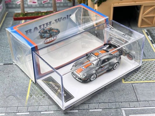FS 1:64 Silver Gulf RWB 993 GT Racing Sports Model Diecast
