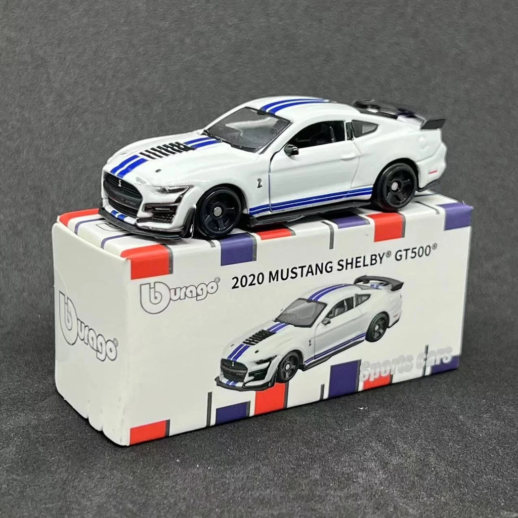 Bburago 2020 Shelby Mustang GT500 White 1:64 diecast model on display box Cocoland Toys