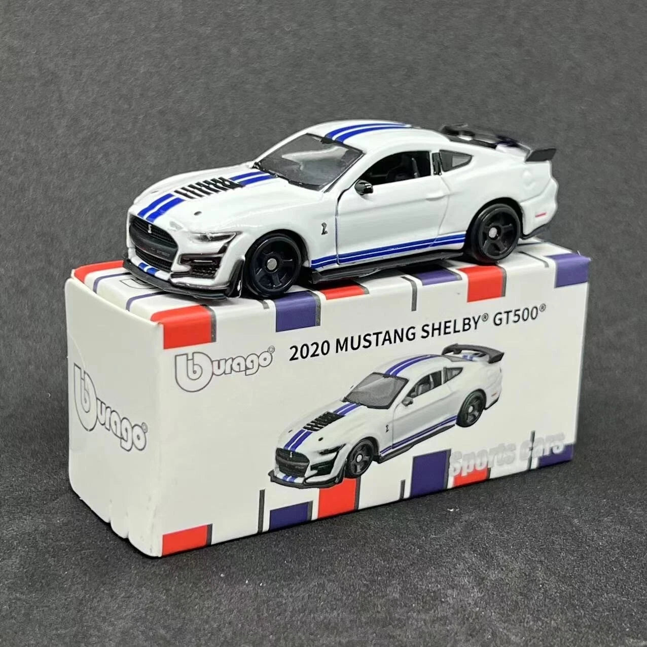 Bburago 1:64 2020 MUSTANG SHELBY GT500 White Sports Diecast Model Car