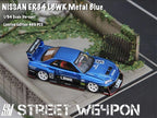 Street Weapon 1:64 LBWK ER34 Openable Hood Edition Metallic Blue Model Car