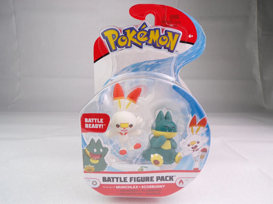 Official POKEMON Battle Figure 2 Pack - Munchlax And Scorbunny Battle Figures