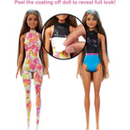 Barbie Color Reveal Totally Neon Fashions Doll with Blue-Streaked Brunette Hair