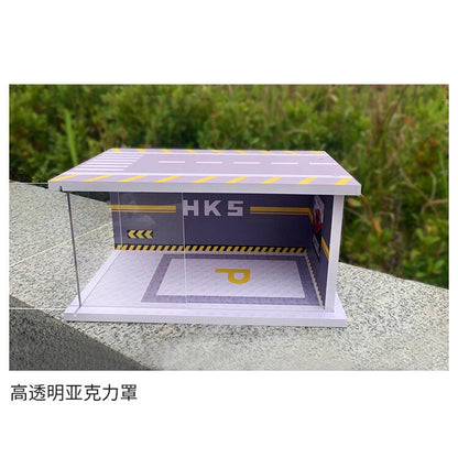 1/24 Diorama LED Lighting Parking Lot Model Garage Car Model Scene Display