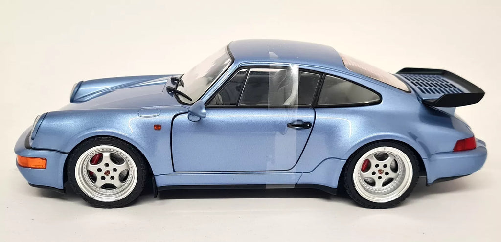 Solido 1/18 Porsche 911 964 Turbo 3.6 Horizon Blue 1990 Diecast Scale model car