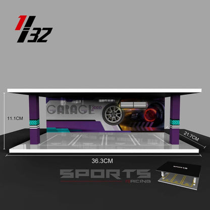 1:32 Scale Diorama Car Garage Model Lighting Car Parking Lot Scene Display Model