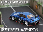 Street Weapon 1:64 LBWK ER34 Openable Hood Edition Metallic Blue Model Car