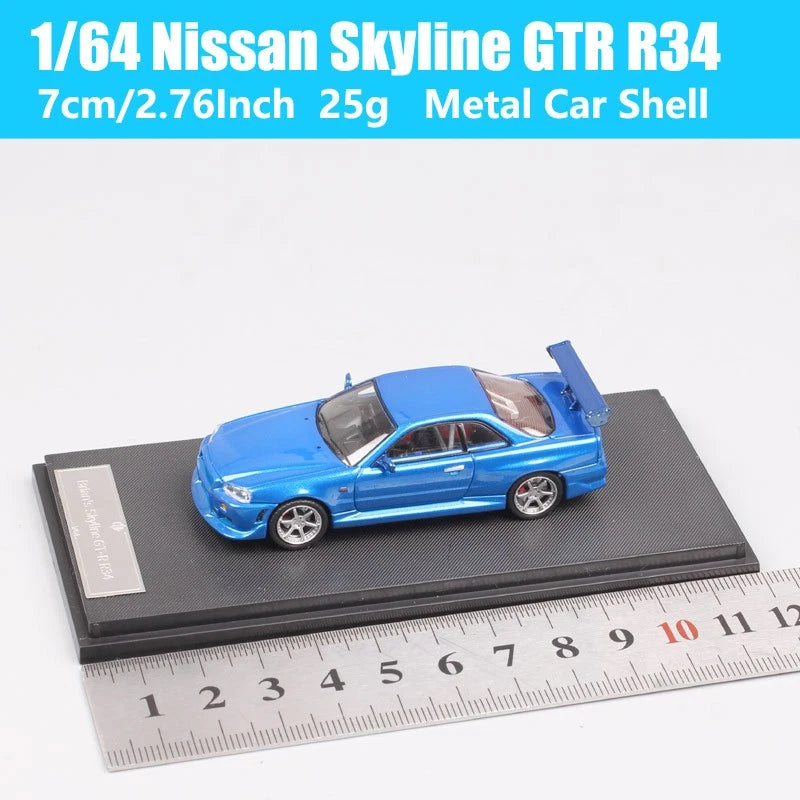 KOD 1/64 Scale Brian Nissan Skyline GTR R34 Fast furious Blue