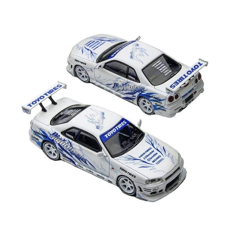 TimeMicro Nissan Skyline GT-R R34 (Drift Flame White)