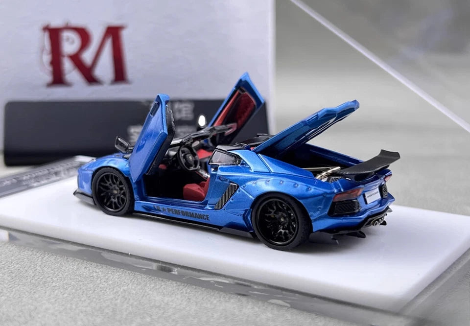 RM 1:64 Blue Aventador LP700-4 LBWK Sports Model Diecast Collect Car