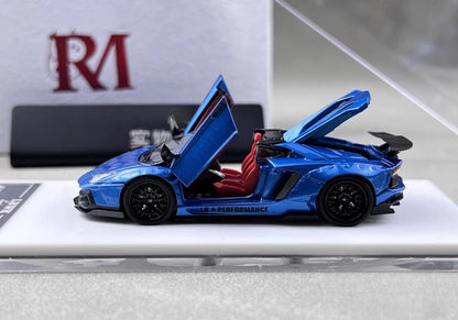 RM 1:64 Blue Aventador LP700-4 LBWK Sports Model Diecast Collect Car