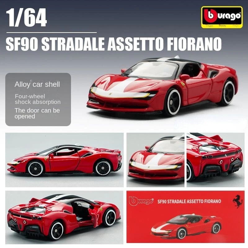 Bburago 1:64 Red Ferrari SF90 Stradale Fiorano Model