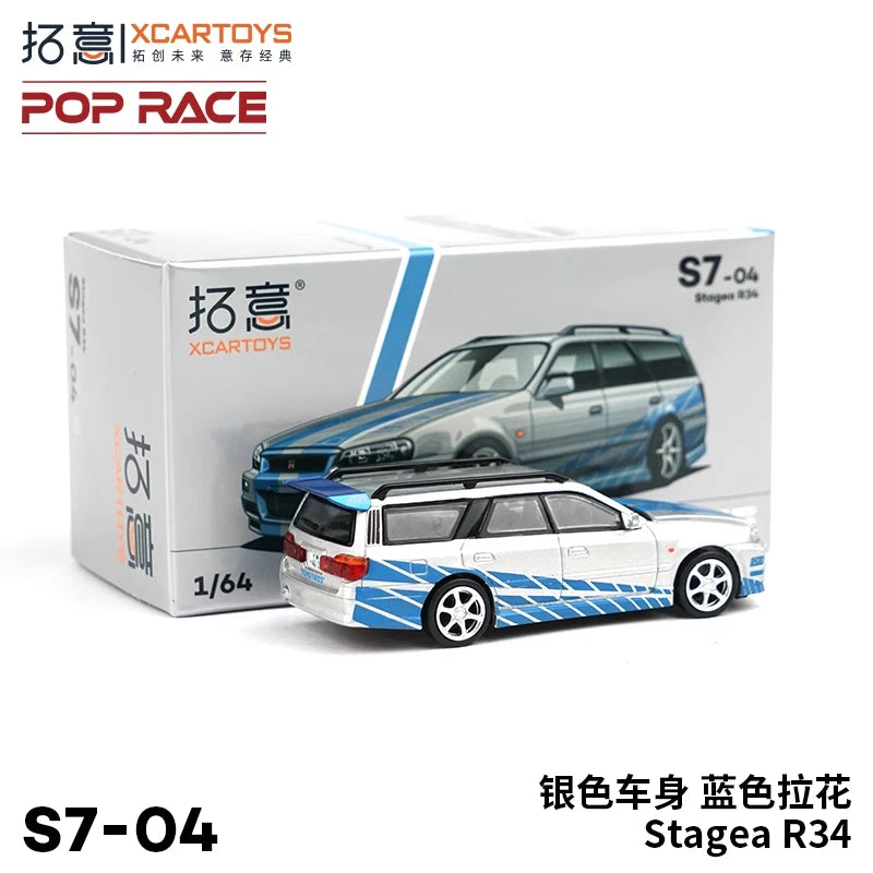 XCarToys x Pop Race 1:64 Stagea R34 Diecast Model Car