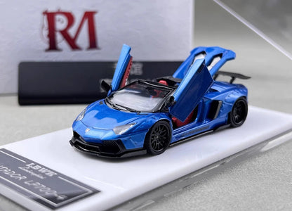RM 1:64 Blue Aventador LP700-4 LBWK Sports Model Diecast Collect Car