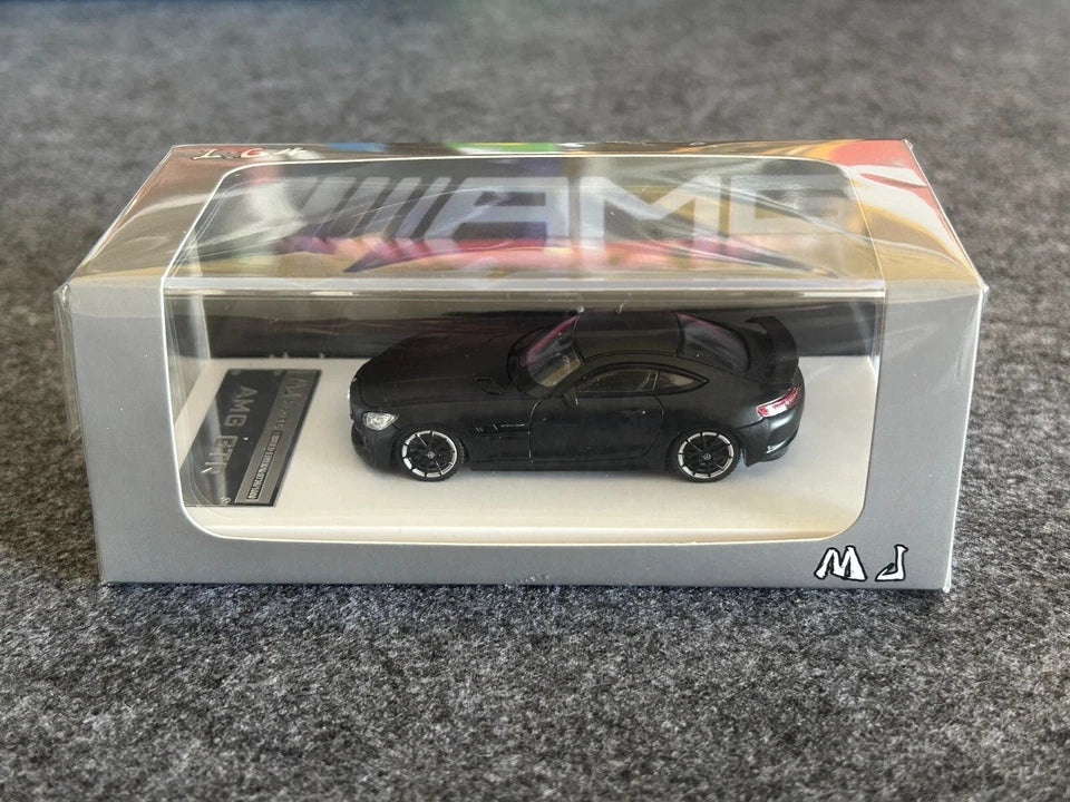 MJ 1:64 Black AMG GTR Coupe Super Racing Sport Model Diecast Metal Car