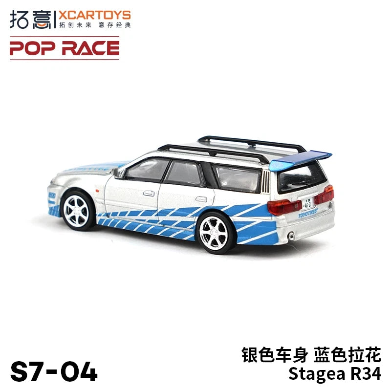 XCarToys x Pop Race 1:64 Stagea R34 Diecast Model Car