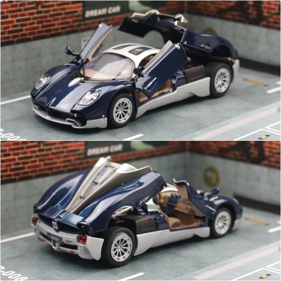 Pagani Utopia Blue and Silver Diecast Model Front View Cocoland Toys