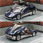 Pagani Utopia Blue and Silver Diecast Model Front View Cocoland Toys