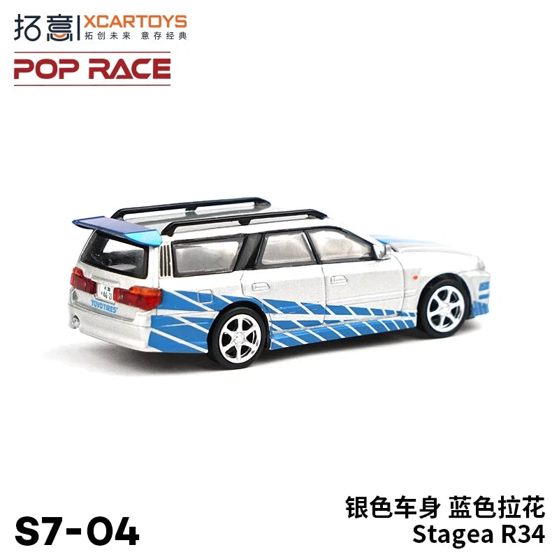 XCarToys x Pop Race 1:64 Stagea R34 Diecast Model Car