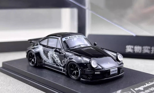MC 1/64 Black Dragon RWB Porsche 930 Sports Model Diecast Metal Car Collection