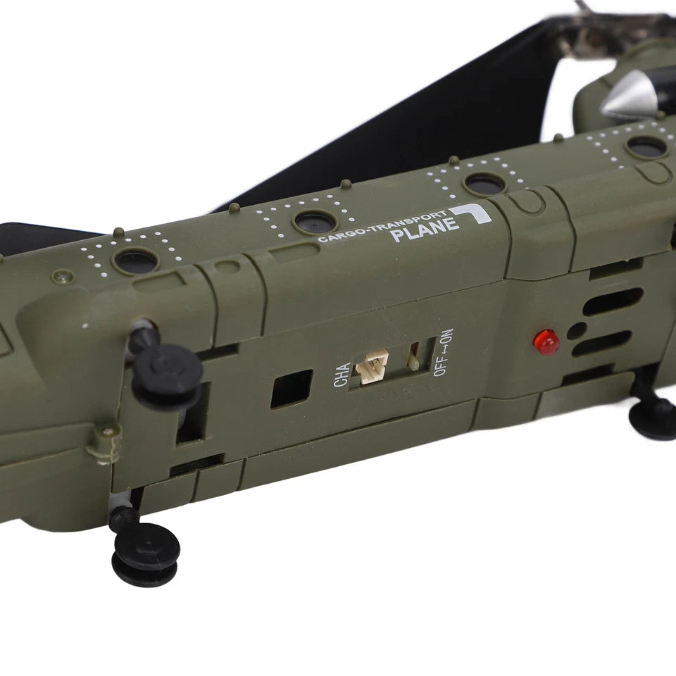 RC Helicopter for Adults, RC Military Helicopter 2.4G 3CH Dual-Rotor Transport Gyro Stabilized RC Airplane Aircraft Model S026H