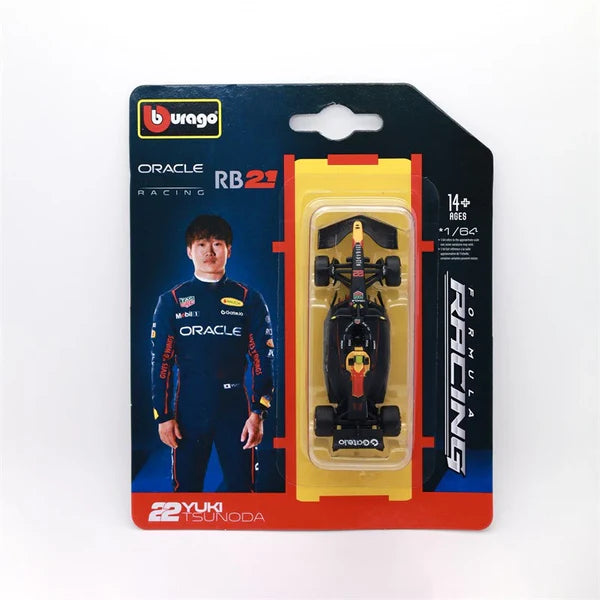 Official Bburago Formula Racing 1:64 Diecast Scale Model - Oracle Red Bull Racing RB21 22 Yuki Tsunoda