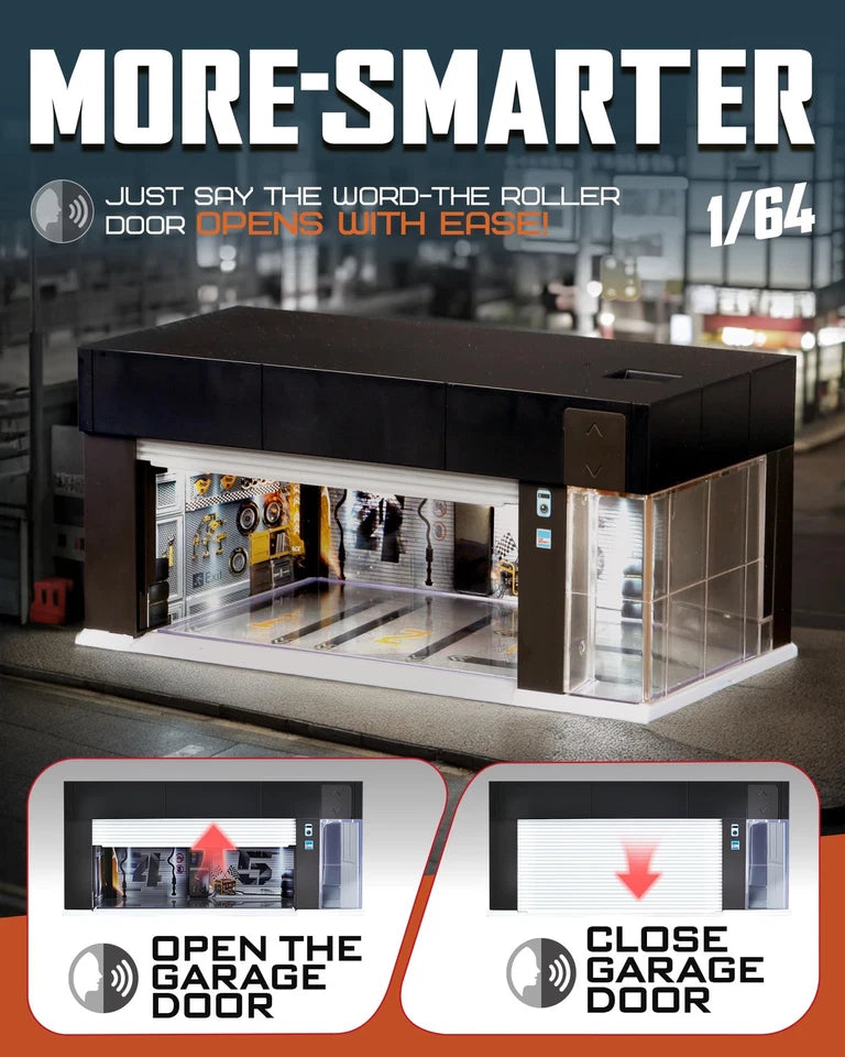 Cocoland Toys 1:64 LED garage display case smart control feature