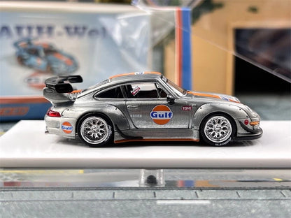 FS 1:64 Silver Gulf RWB 993 GT Racing Sports Model Diecast