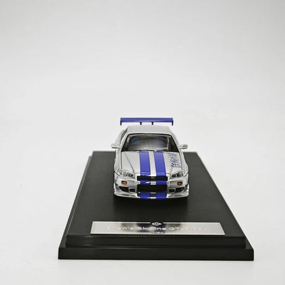Fast & Furious Brian's R34 Nissan Skyline GT-R 1/64 Scale With Display Case