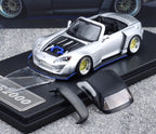 RM 1:64 Silver S2000 Convertible Widebody Sports Model Diecast Metal Car