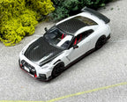 INNO64 1:64 JDM White Carbon GT-R R35 NISMO Sports Model Diecast Collect Car