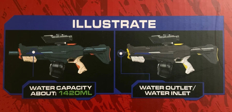 Electric Power Water Gun 8-10metre Range USB Rechargeable