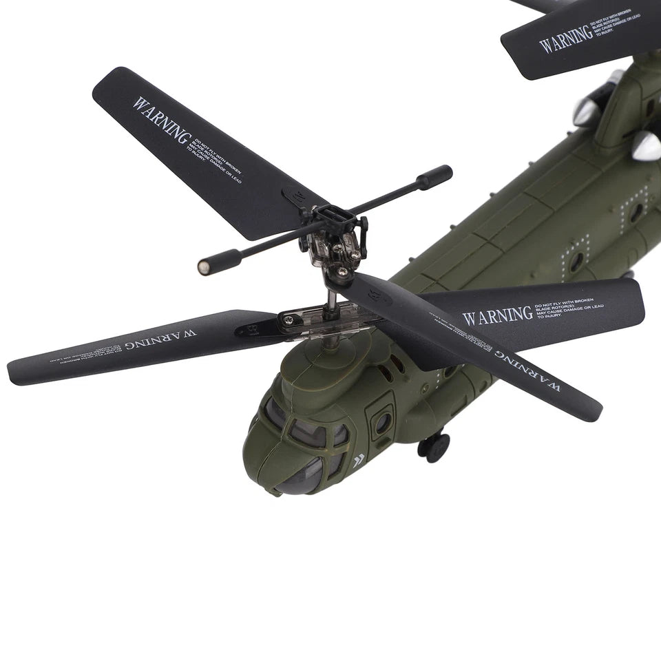 RC Helicopter for Adults, RC Military Helicopter 2.4G 3CH Dual-Rotor Transport Gyro Stabilized RC Airplane Aircraft Model S026H