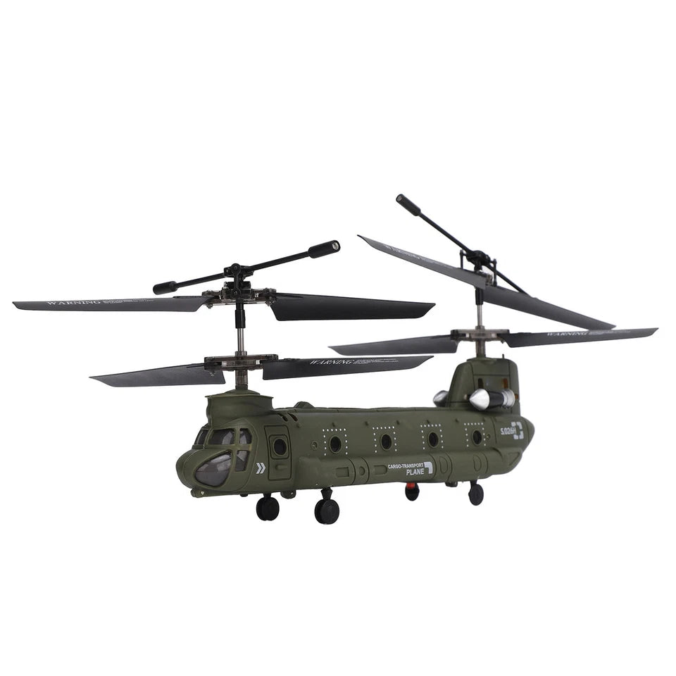 RC Helicopter for Adults, RC Military Helicopter 2.4G 3CH Dual-Rotor Transport Gyro Stabilized RC Airplane Aircraft Model S026H