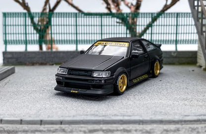 SW 1:64 JDM Black AE86 Levin RWB Widebody Sports Model Diecast Metal Car