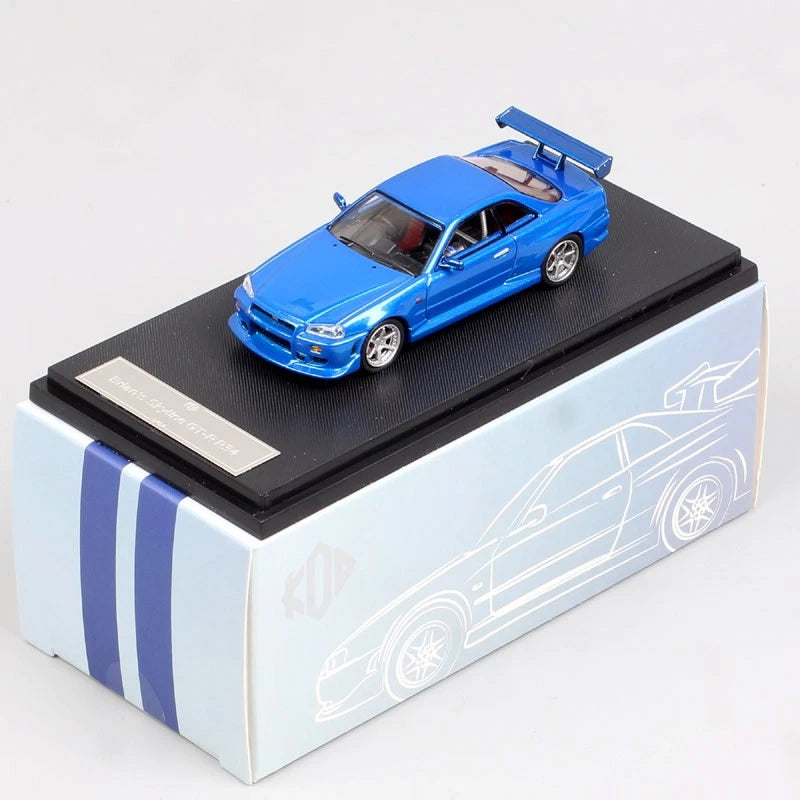 KOD 1/64 Scale Brian Nissan Skyline GTR R34 Fast furious Blue