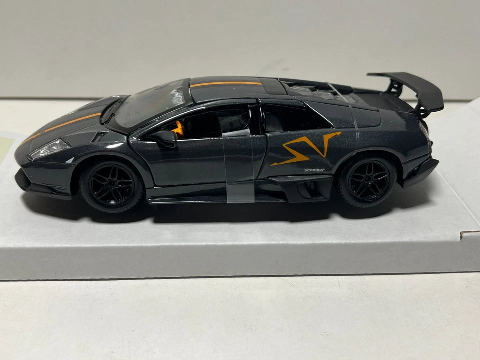 Lamborghini Murciélago SV Black With Orange Stripe Side View Cocoland Toys
