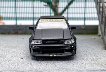 SW 1:64 JDM Black AE86 Levin RWB Widebody Sports Model Diecast Metal Car