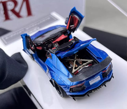 RM 1:64 Blue Aventador LP700-4 LBWK Sports Model Diecast Collect Car