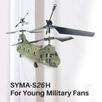 RC Helicopter for Adults, RC Military Helicopter 2.4G 3CH Dual-Rotor Transport Gyro Stabilized RC Airplane Aircraft Model S026H