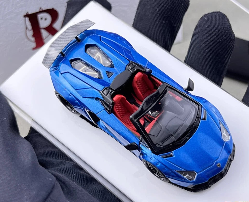 RM 1:64 Blue Aventador LP700-4 LBWK Sports Model Diecast Collect Car