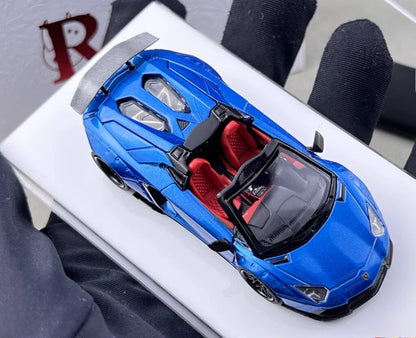 RM 1:64 Blue Aventador LP700-4 LBWK Sports Model Diecast Collect Car