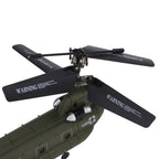 RC Helicopter for Adults, RC Military Helicopter 2.4G 3CH Dual-Rotor Transport Gyro Stabilized RC Airplane Aircraft Model S026H