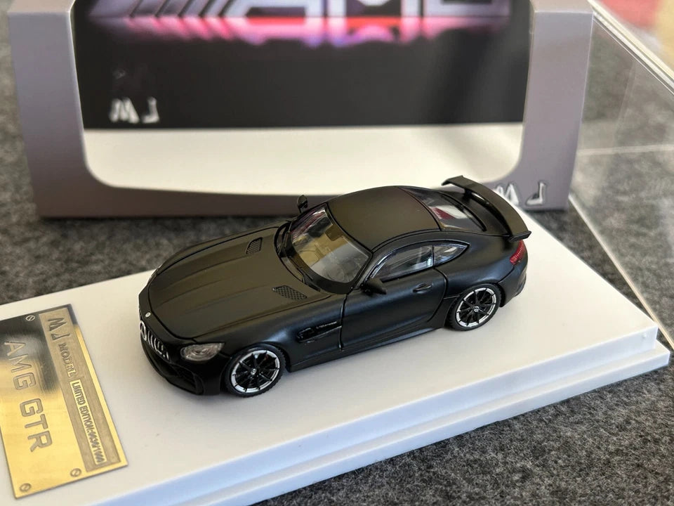 MJ 1:64 Black AMG GTR Coupe Super Racing Sport Model Diecast Metal Car