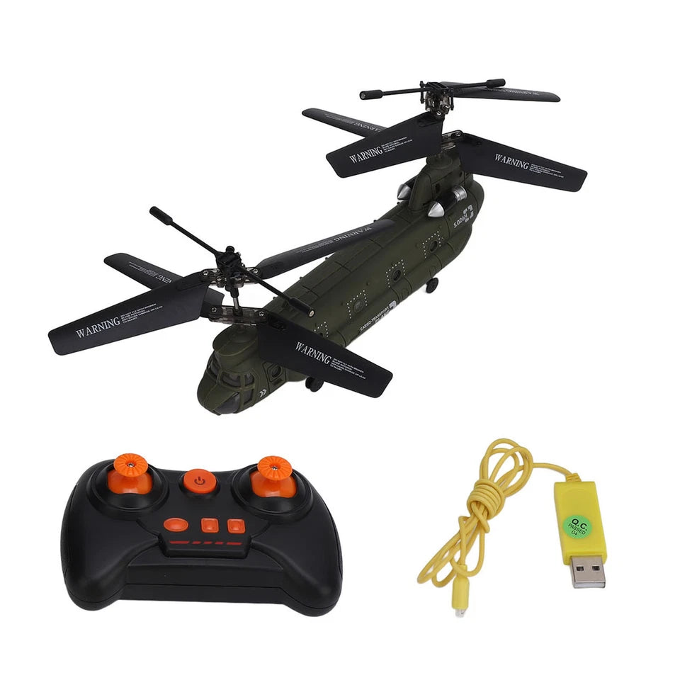 RC Helicopter for Adults, RC Military Helicopter 2.4G 3CH Dual-Rotor Transport Gyro Stabilized RC Airplane Aircraft Model S026H