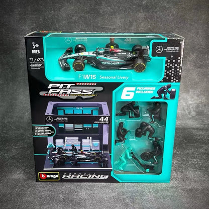 Bburago 1/43 Mercedes AMG F1 Team W15 2024 #44 Lewis Hamilton Diorama Play Set